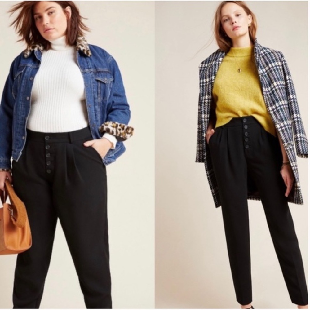 Anthropologie Sasha Button Fly tapered trouser